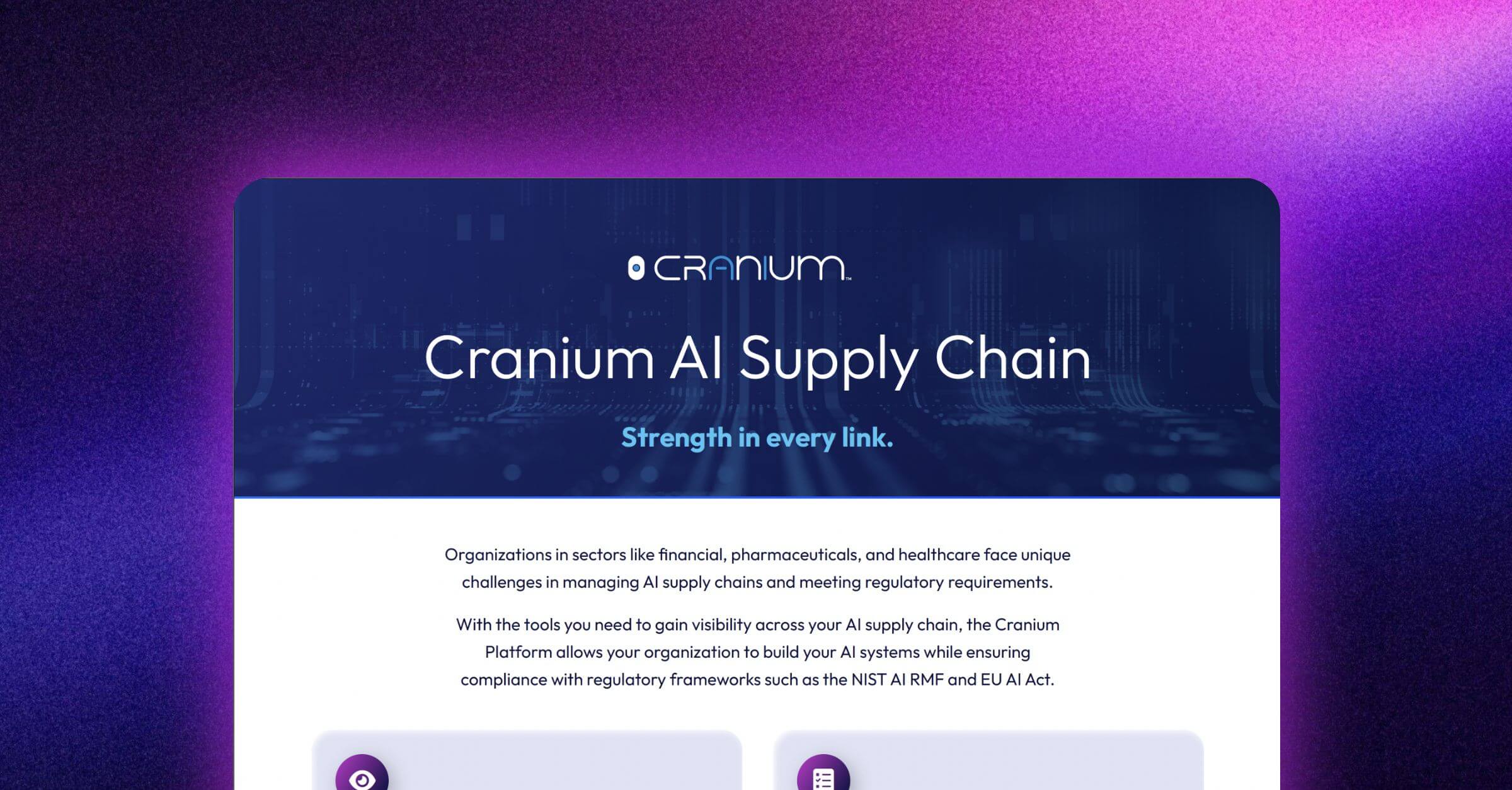 Cranium logo and AI supply chain document cover page