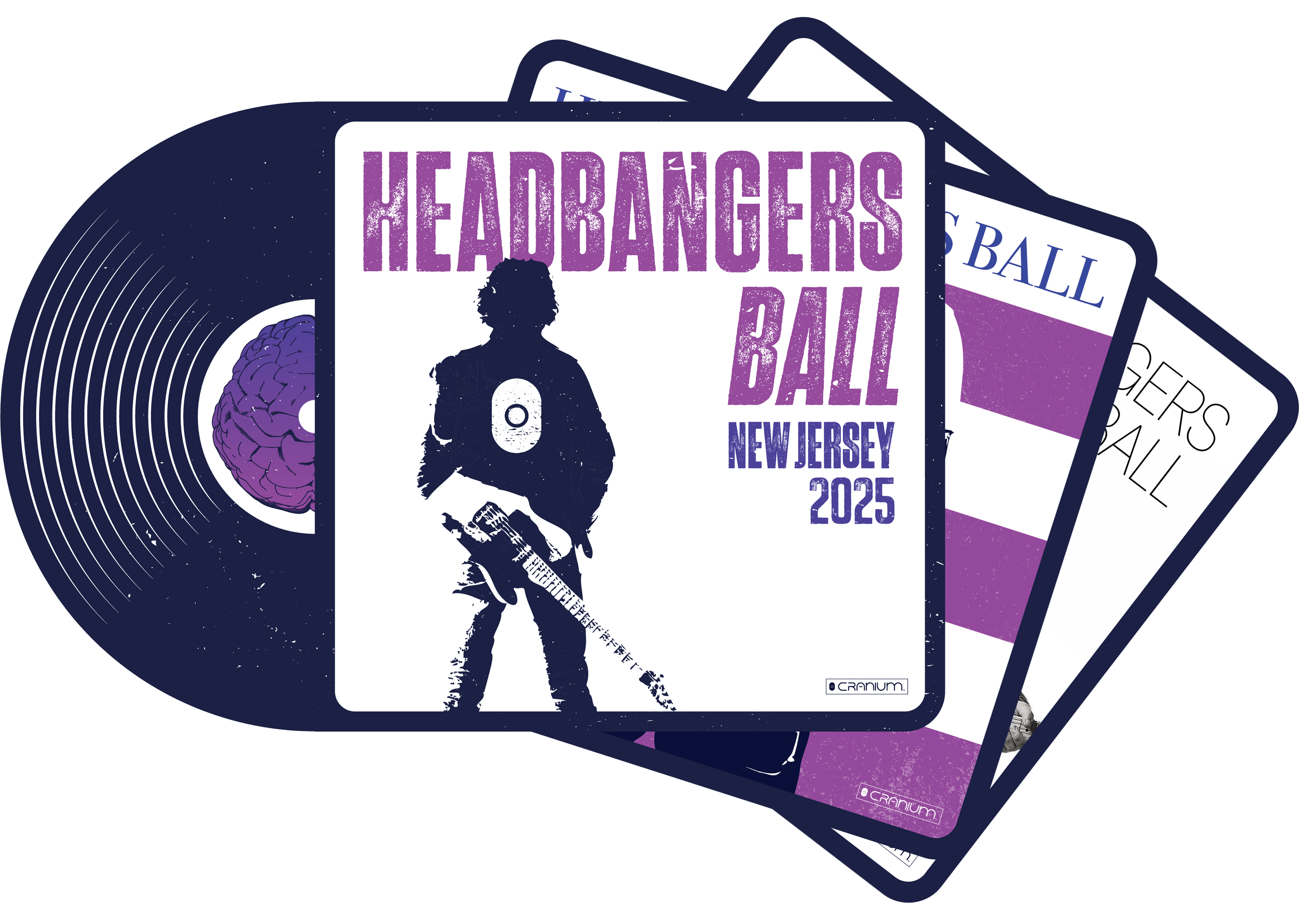 Record Covers Stacked with Cranium Branding
